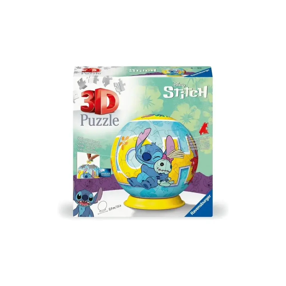 Puzzle 3D Sferico Disney Stitch 73 Pezzi Ravensburger