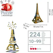 Puzzle 3D Tour Eiffel Modellismo 216 Pezzi e Adulti Ravensburger
