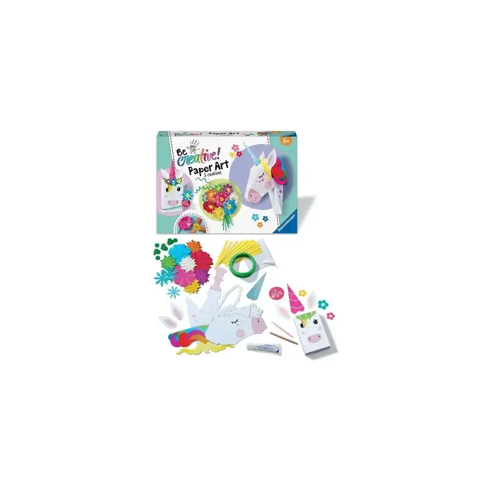 Be Creative Paper Art Fiori e Unicorni Ravensburger
