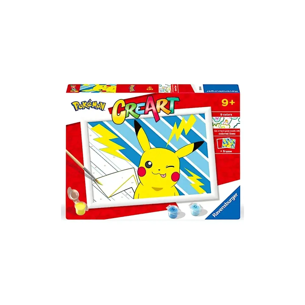 CreArt Serie D Pokémon Pikachu Kit Dipingere con i Numeri Ravensburger