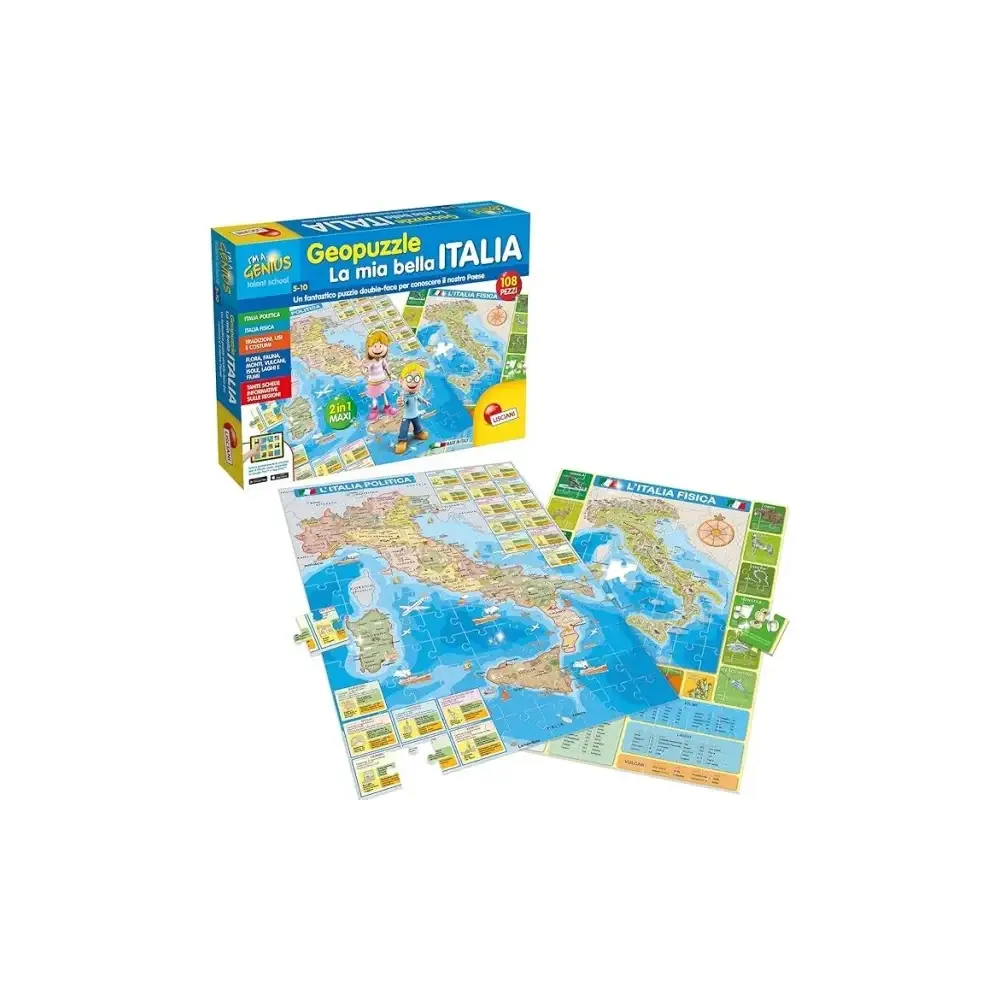 Piccolo Genio Geopuzzle la Mia Bella Italia Cartina Fisica Lisciani