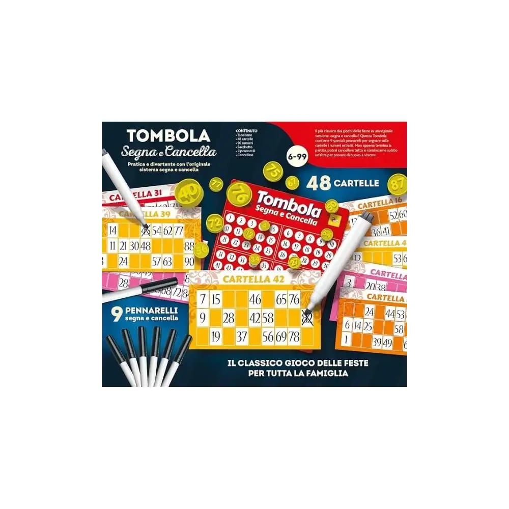 Ludoteca Tombola Segna e Cancella Gioco Interattivo e Adulti Lisciani