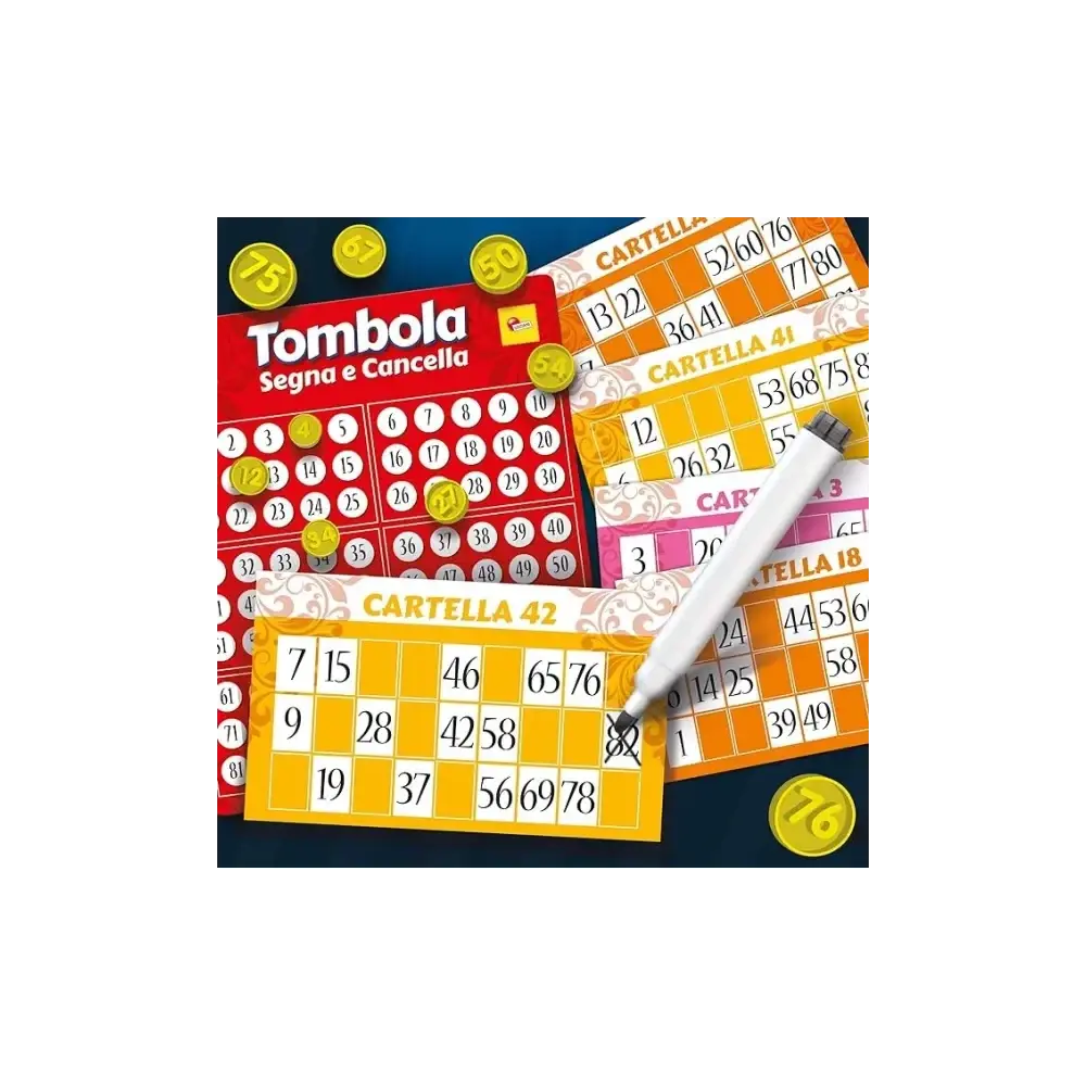 Ludoteca Tombola Segna e Cancella Gioco Interattivo e Adulti Lisciani