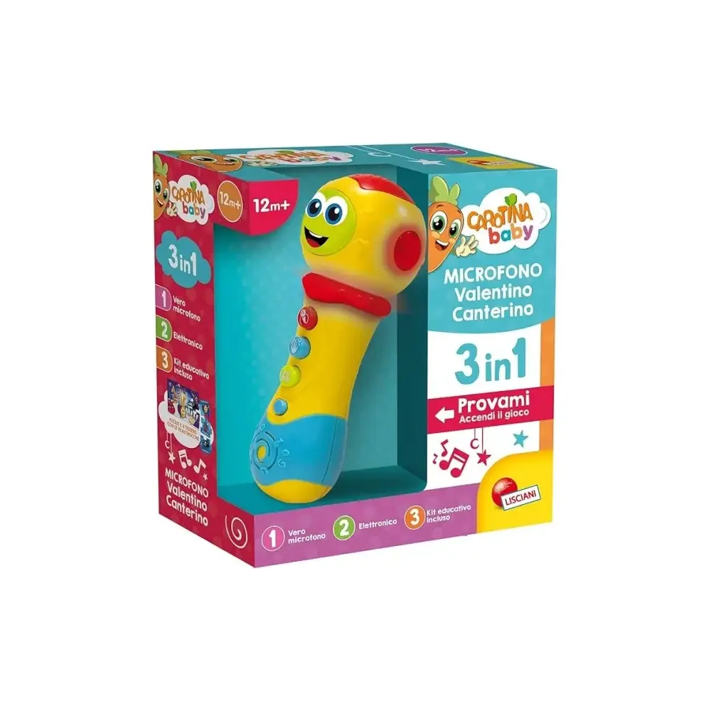 Carotina Baby Microfono Valentino Canterino 3 in 1 Effetti Lisciani