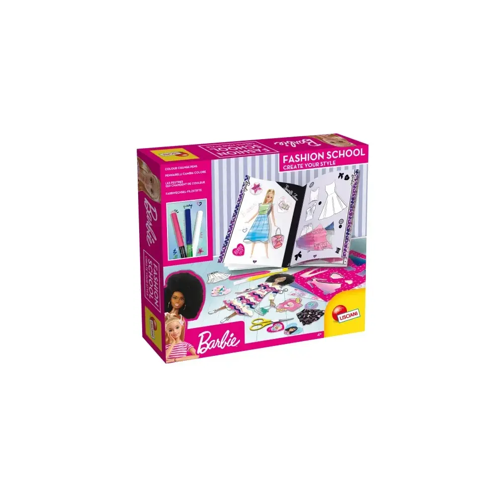 Barbie Fashion School Kit Creativo Stencil Adesivi Pennarelli Lisciani