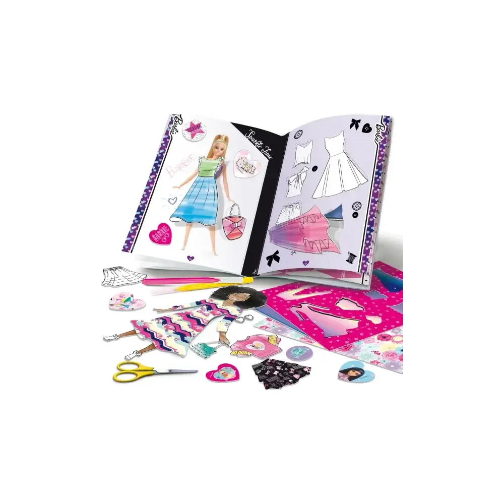 Barbie Fashion School Kit Creativo Stencil Adesivi Pennarelli Lisciani