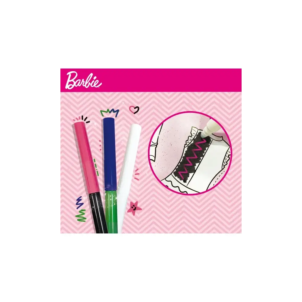 Barbie Fashion School Kit Creativo Stencil Adesivi Pennarelli Lisciani