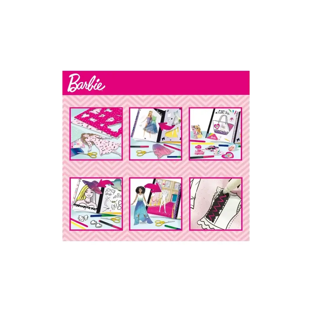 Barbie Fashion School Kit Creativo Stencil Adesivi Pennarelli Lisciani