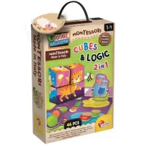 Montessori Cubi e Logica 3 in 1 Esercita la Logica 4 Cubi Lisciani