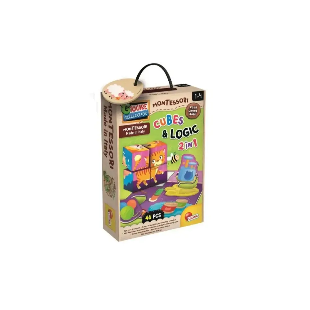 Montessori Cubi e Logica 3 in 1 Esercita la Logica 4 Cubi Lisciani