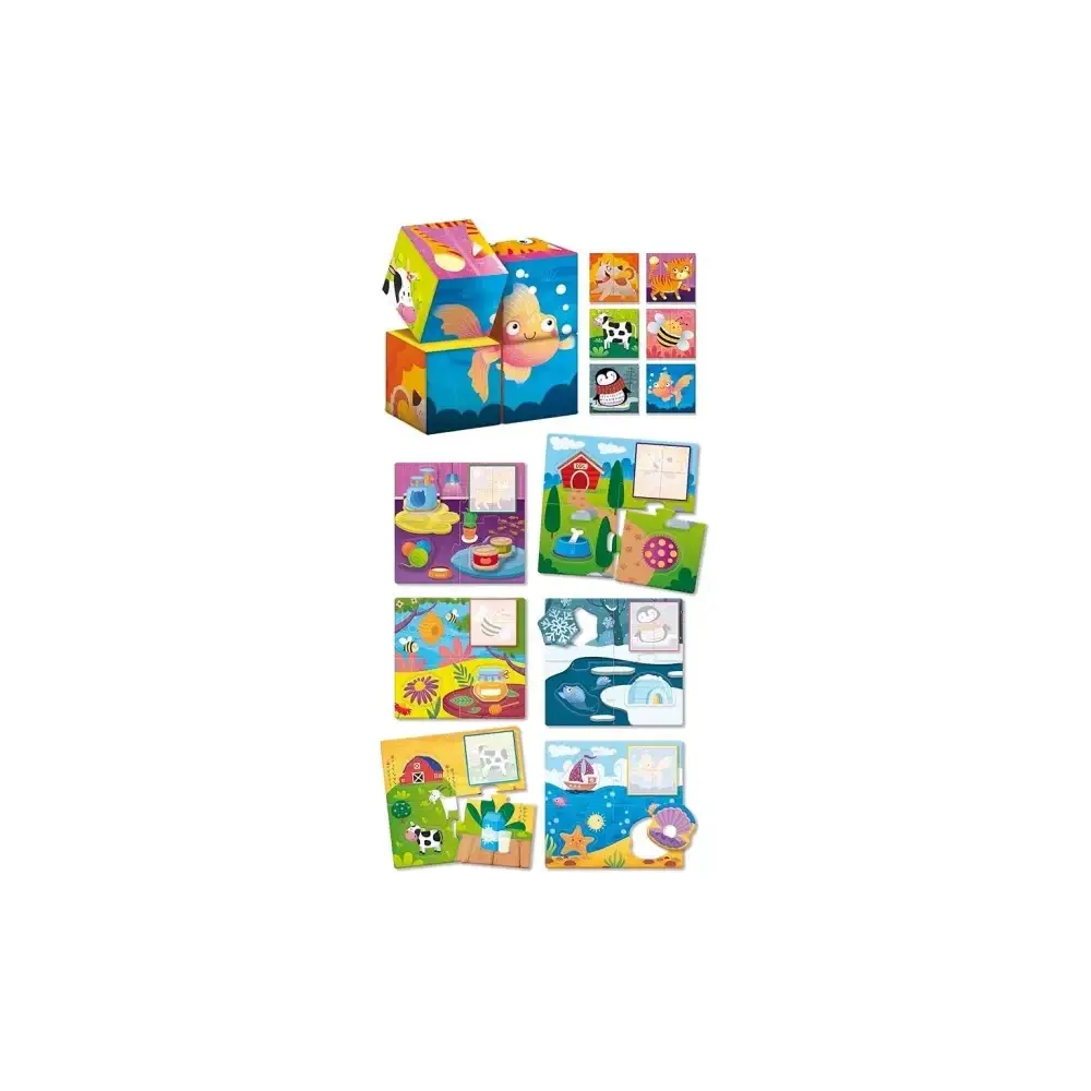 Montessori Cubi e Logica 3 in 1 Esercita la Logica 4 Cubi Lisciani