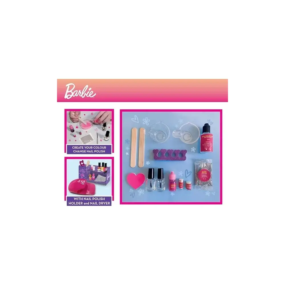 Barbie My Trend Nail Art-Colour Change Kit per Creare Smalti Lisciani
