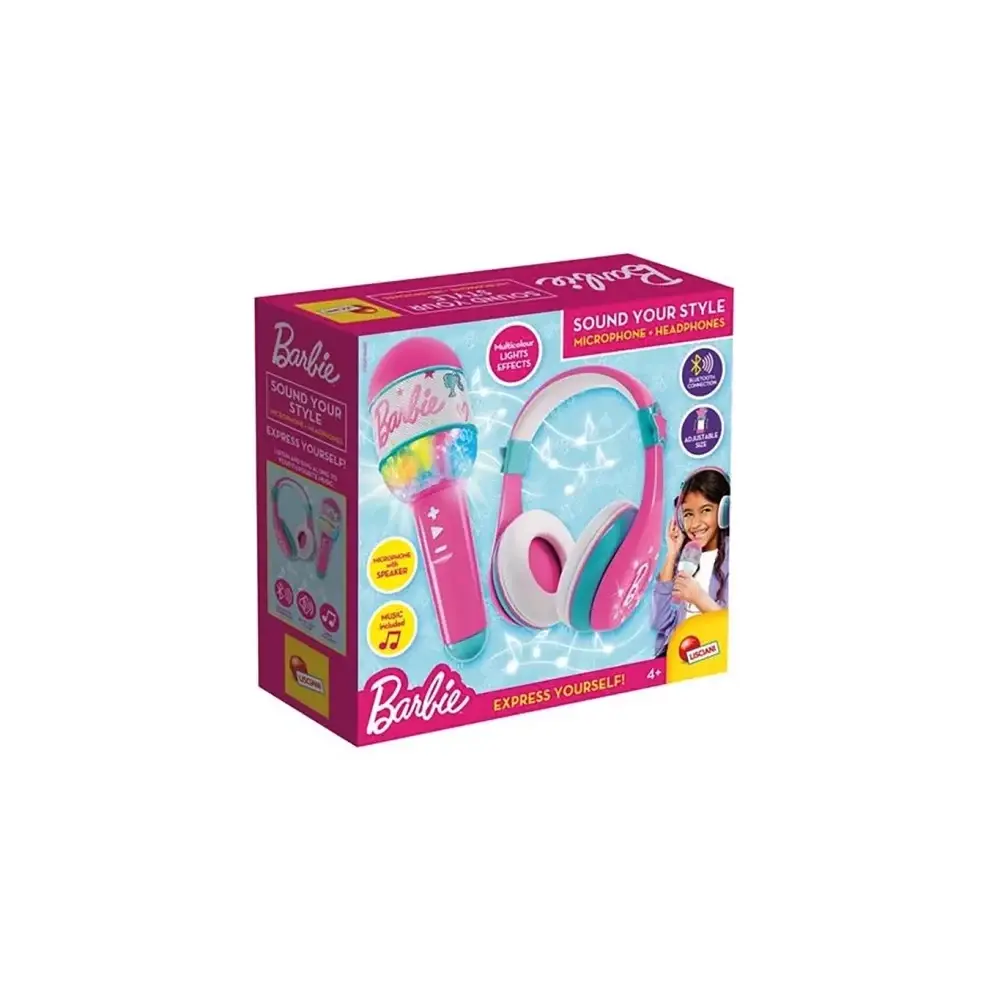 Barbie Set Microfono e Cuffie Bluetooth Luci Multicolori Lisciani