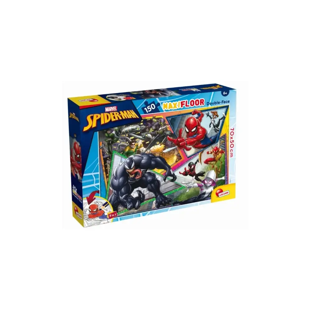 Puzzle Maxi Floor Spiderman 150 Pezzi Perspectiva 3D Lisciani
