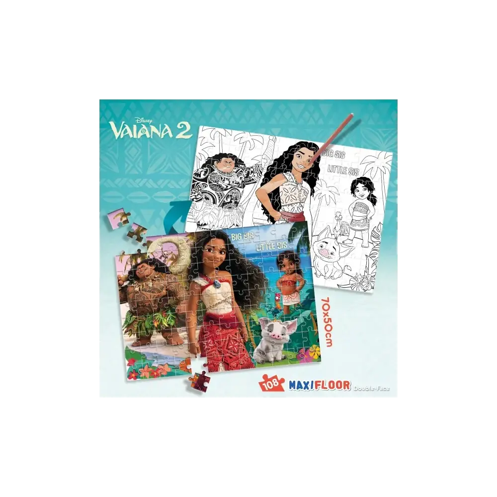 Disney Puzzle Maxifloor 108 Pezzi Oceania 2 Double-face Lisciani