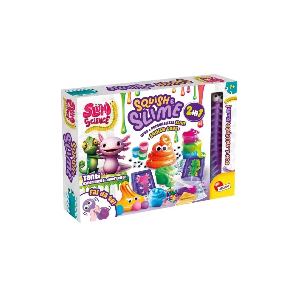 Slumi Science Squish e Slime Kit Completo 2 in 1 per Creare Lisciani