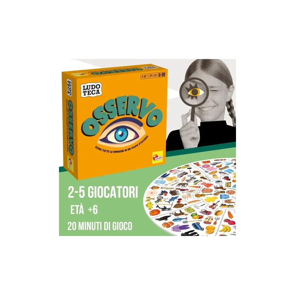 Gioco da Tavolo Ludoteca Osservo 167 Tessere Spinner Lisciani