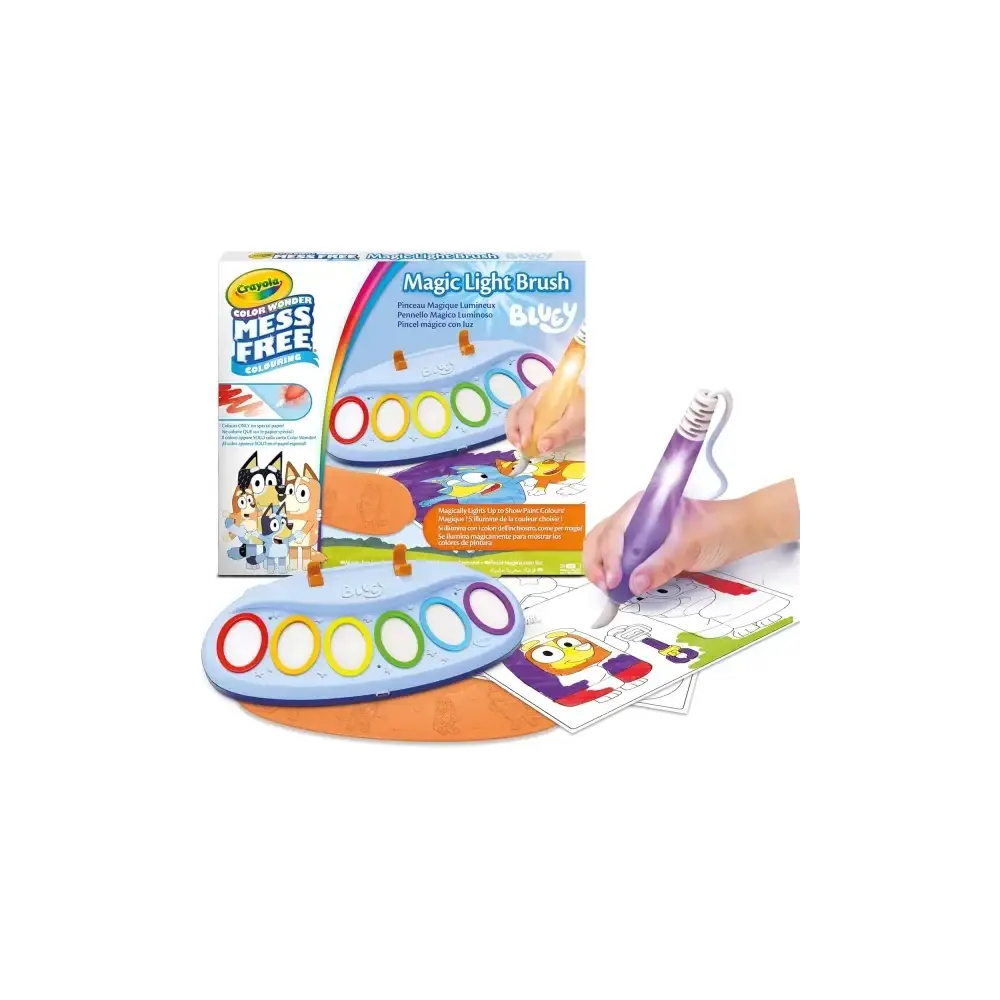 Color Wonder Bluey Pennello Magico Luminoso 6 Colori Tempere Crayola