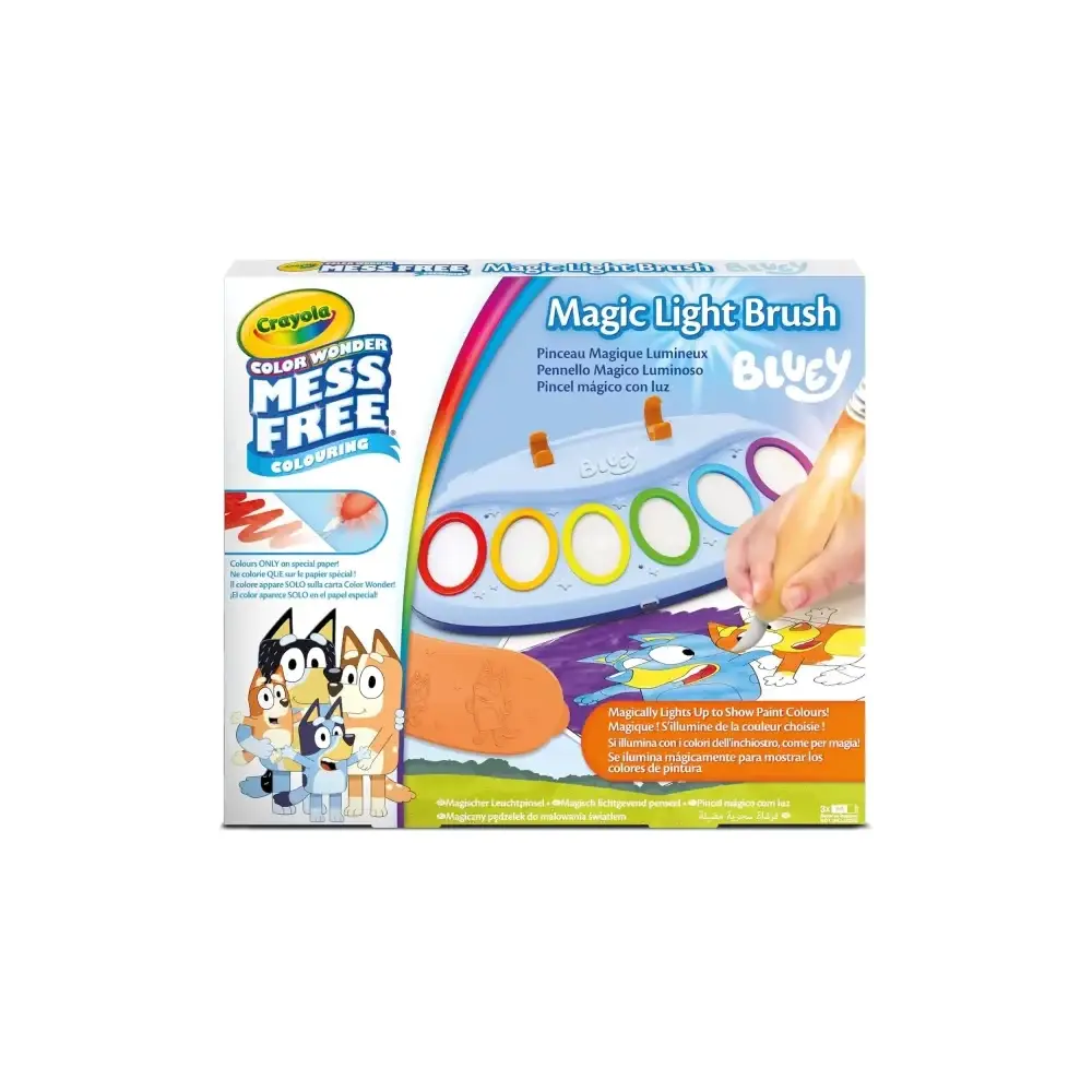 Color Wonder Bluey Pennello Magico Luminoso 6 Colori Tempere Crayola