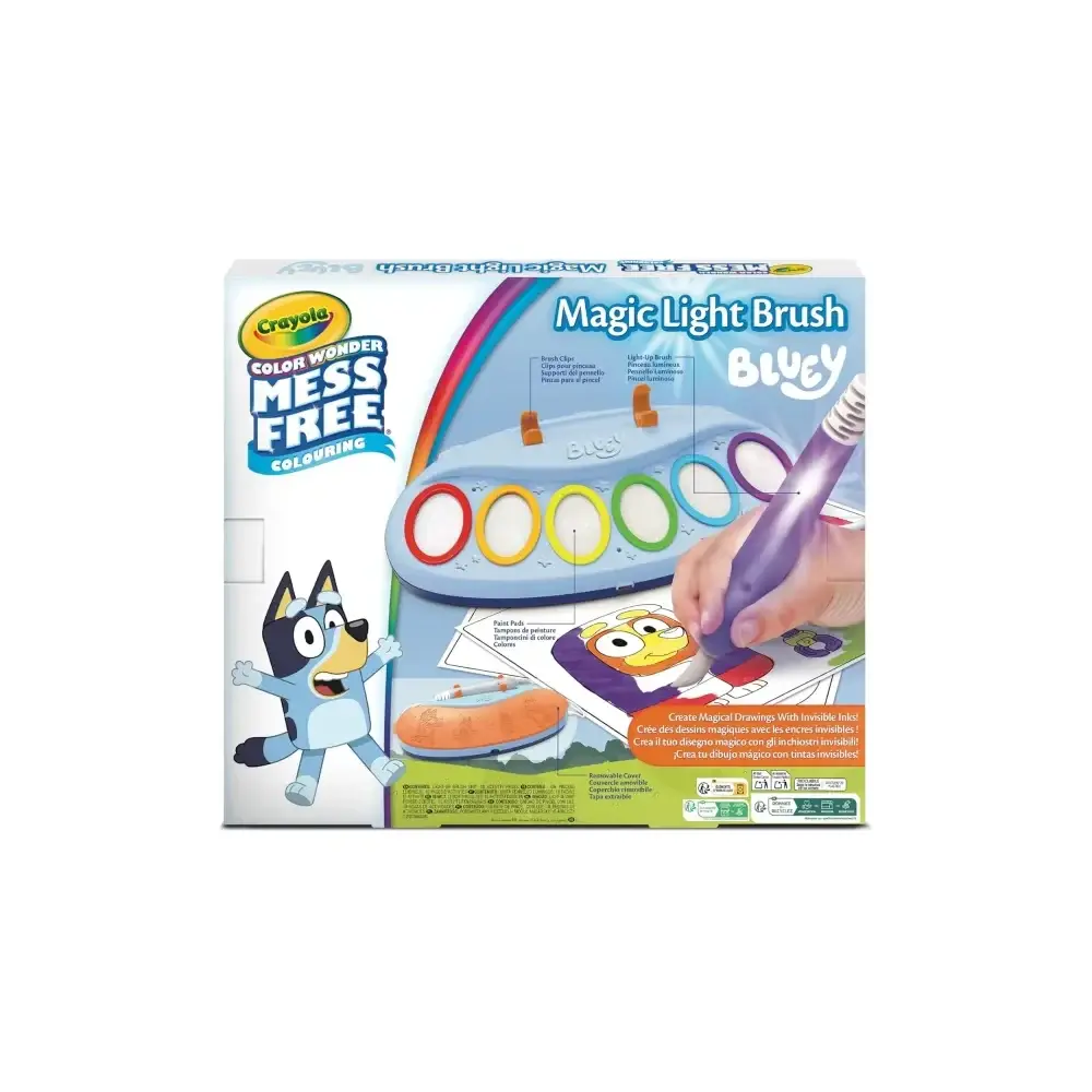 Color Wonder Bluey Pennello Magico Luminoso 6 Colori Tempere Crayola