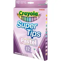 Supertips Pennarelli Lavabili Punta Media 12 Pezzi Colori Crayola