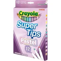 Supertips Pennarelli Lavabili Punta Media 12 Pezzi Colori Crayola