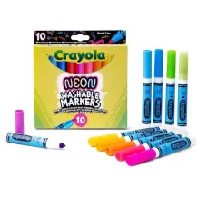 Pennarelli Neon Set 10 Colori Brillanti + Arte Creatività Crayola