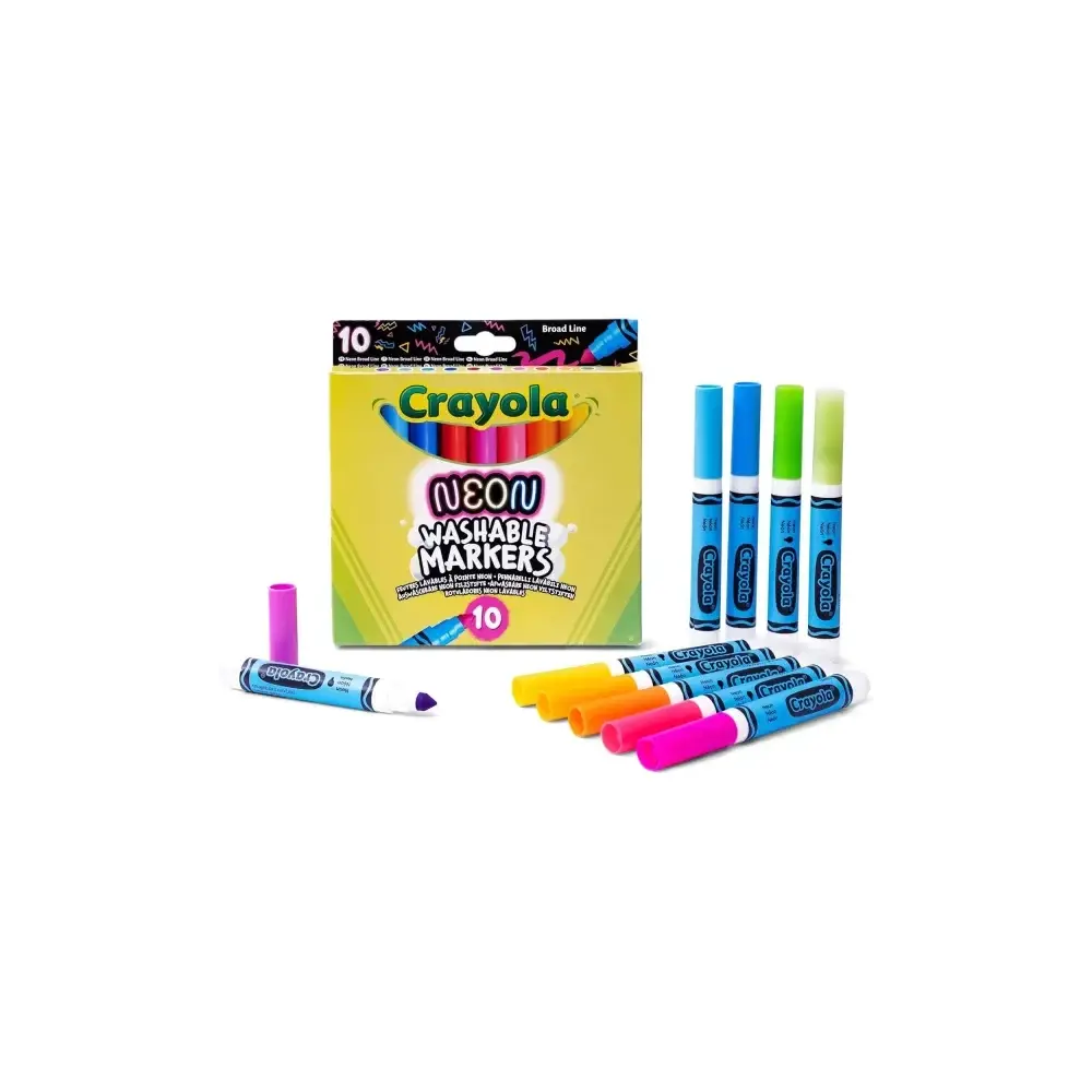 Pennarelli Neon Set 10 Colori Brillanti + Arte Creatività Crayola