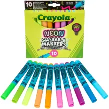 Pennarelli Neon Set 10 Colori Brillanti + Arte Creatività Crayola