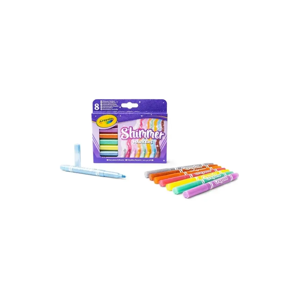 Pennarelli Scintillanti Set 8 Colori Brillanti + Arte Crayola
