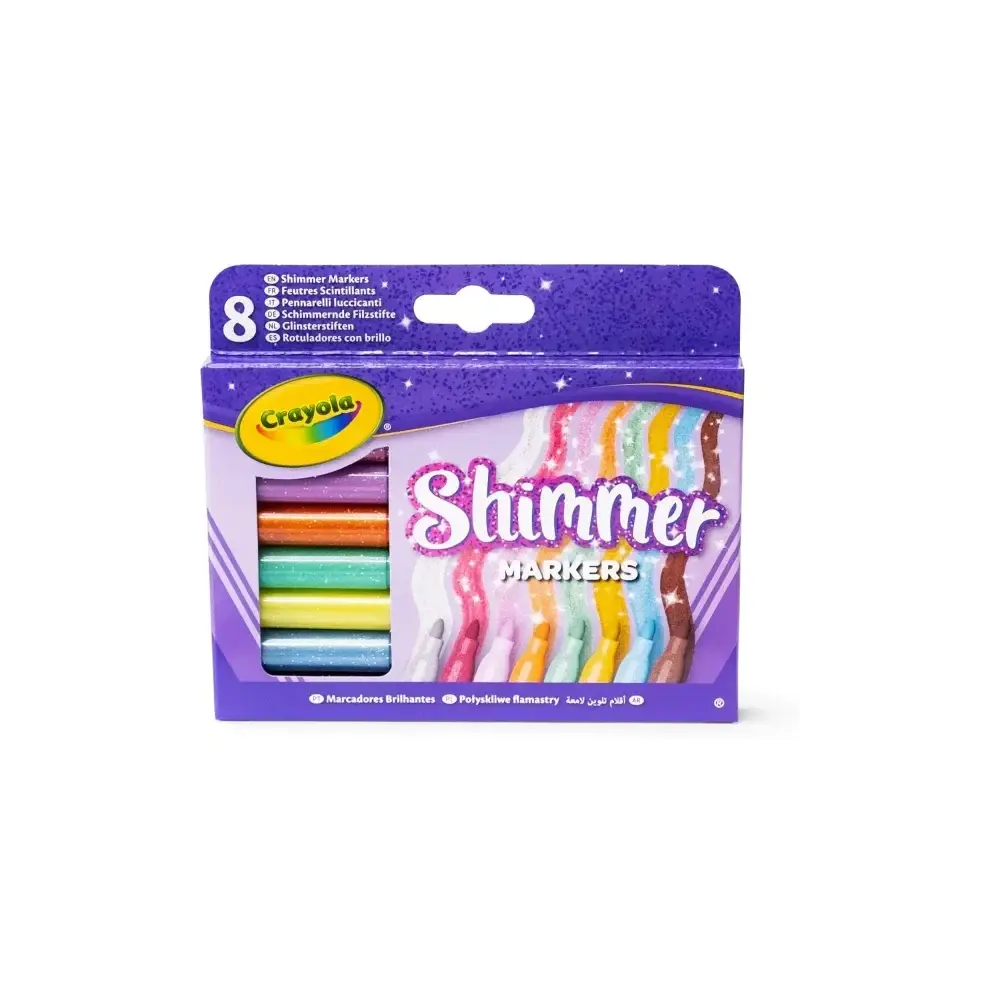Pennarelli Scintillanti Set 8 Colori Brillanti + Arte Crayola