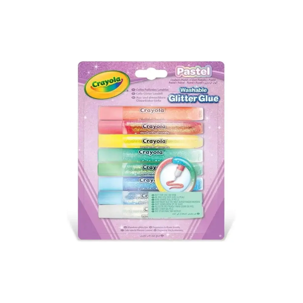 8 Colle Glitter Colori Brillanti Lavabili Crayola
