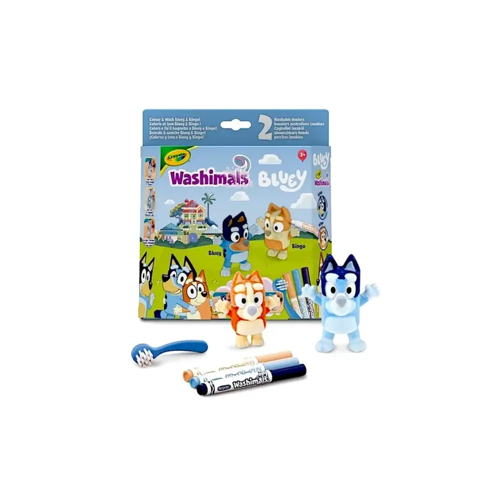 Washimals Bluey Set 2 Personaggi Lavabili Crayola