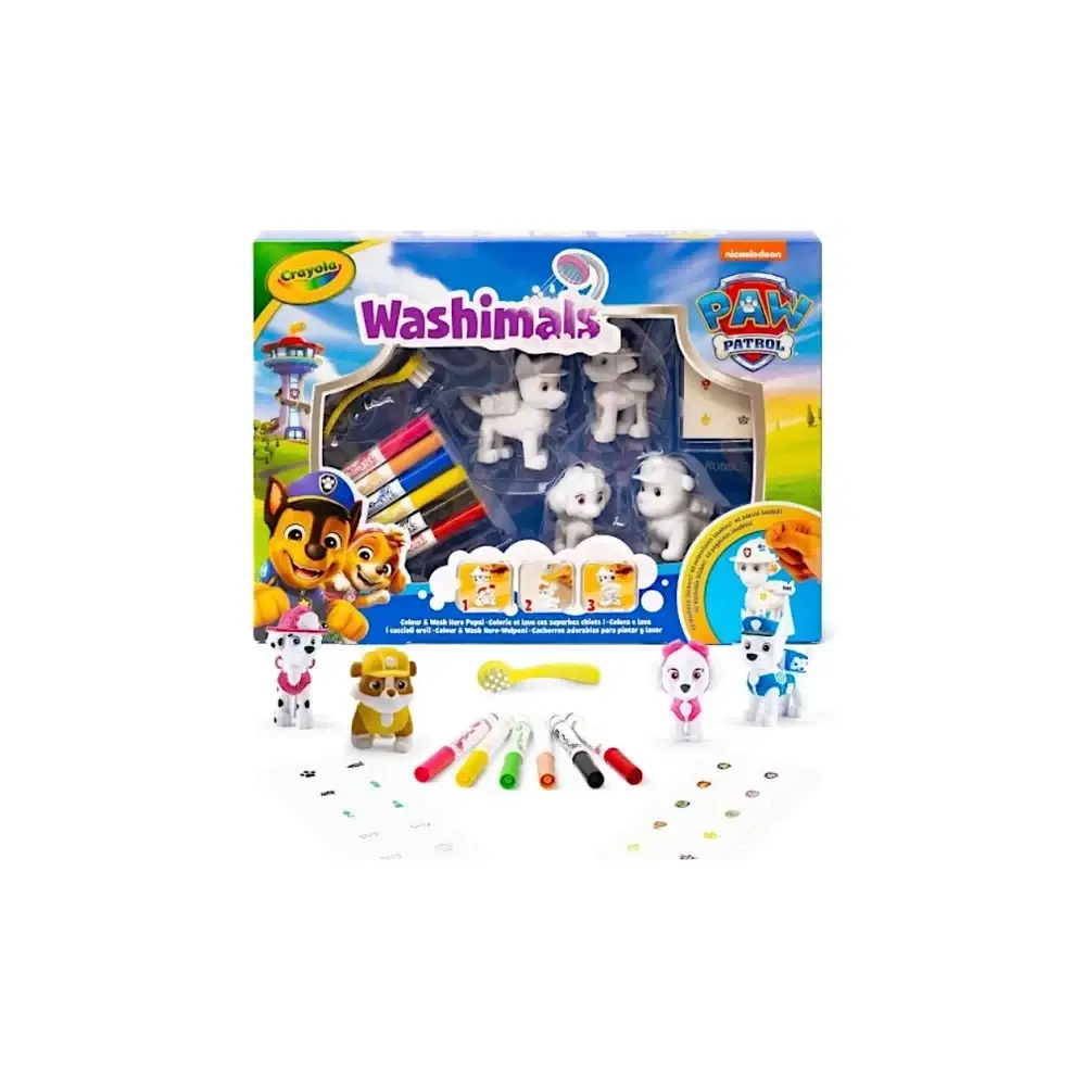 Washimals Paw Patrol Set con Adesivi Crayola