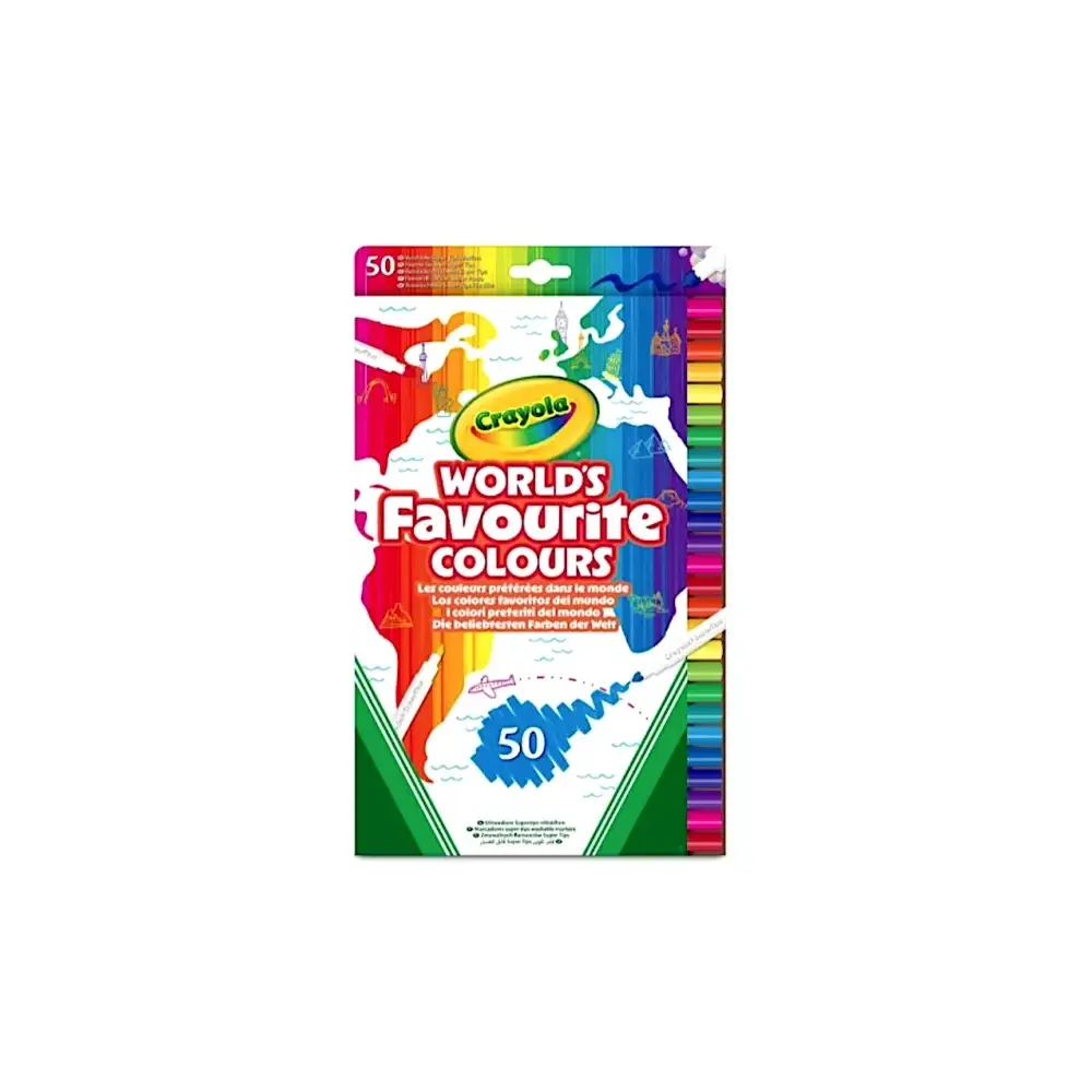 World's Favourite Colours 50 Pennarelli Superpunta Lavabili Crayola