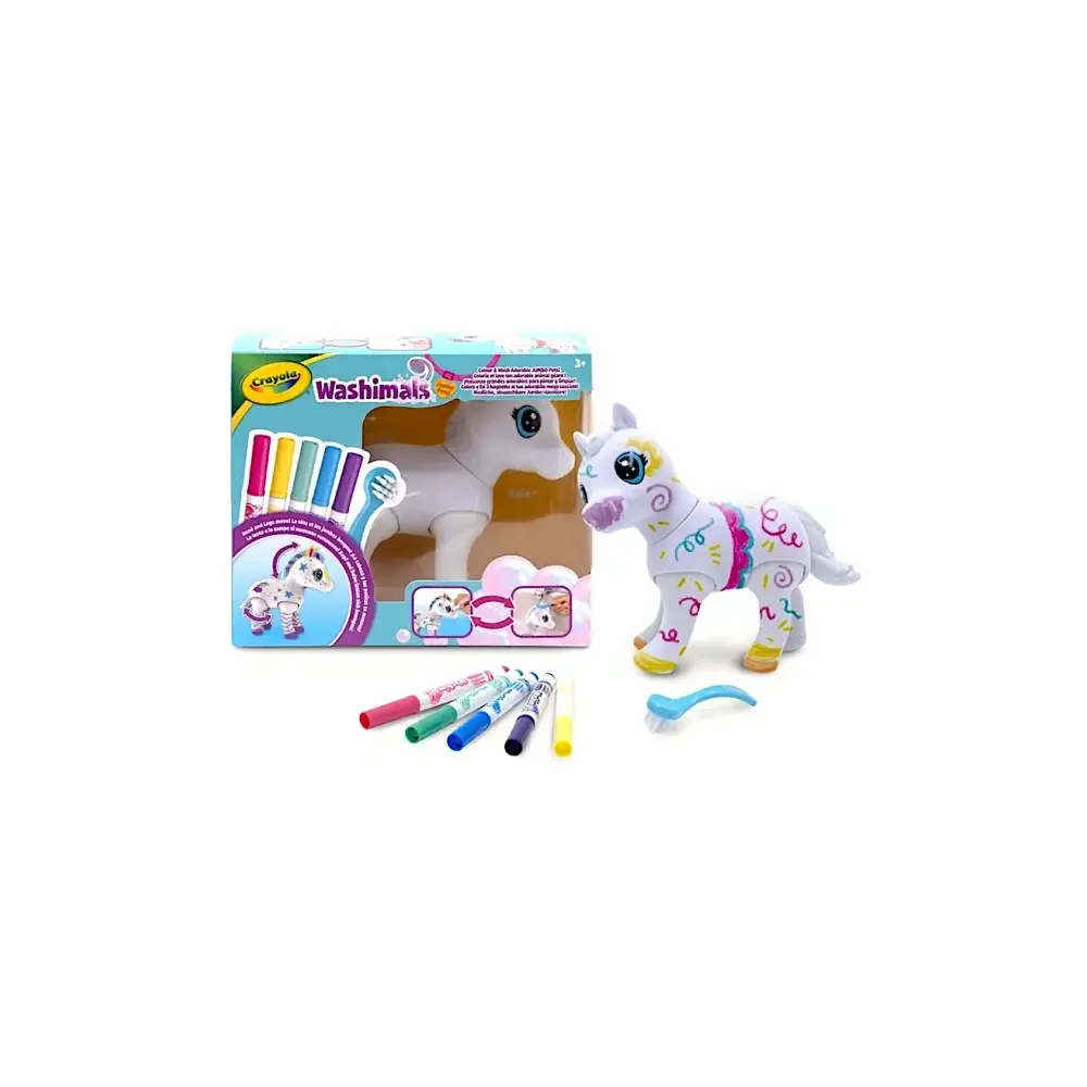 Washimals Jumbo Pony con Pennarelli Crayola