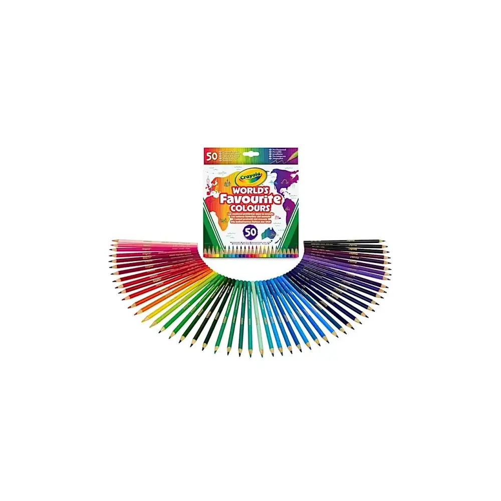 World's Favourite Colours 50 Matite Colorate con Mine Crayola