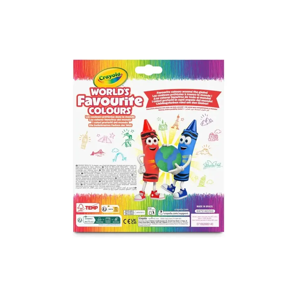 World's Favourite Colours 50 Matite Colorate con Mine Crayola