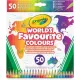 World's Favourite Colours 50 Matite Colorate con Mine Crayola