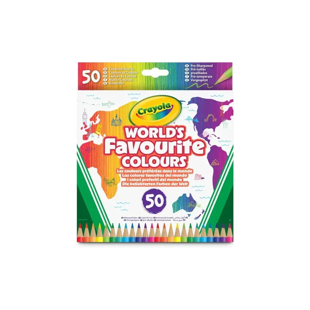 World's Favourite Colours 50 Matite Colorate con Mine Crayola
