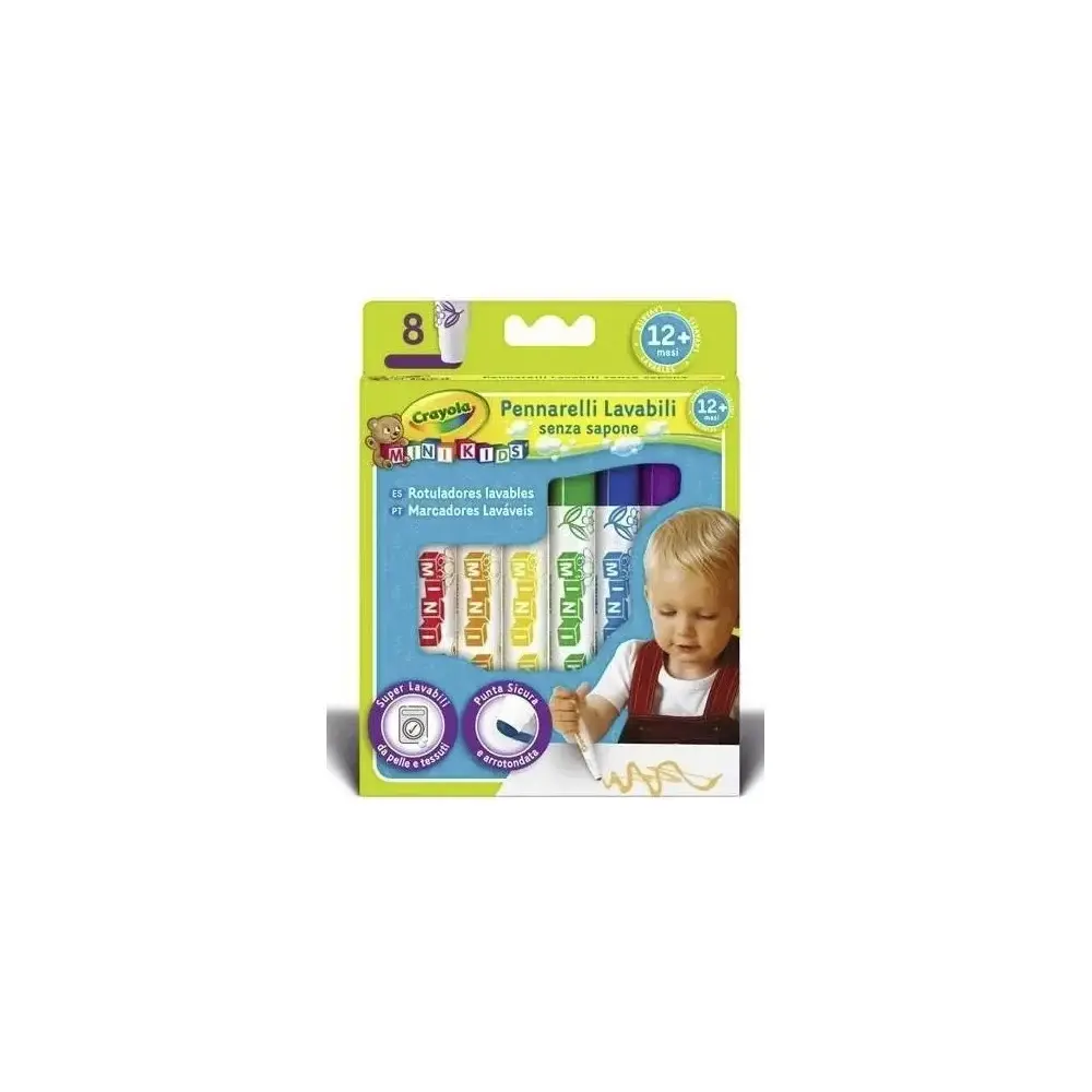 Confezione 8 Colori Lavabili Fibra Minikids Crayola