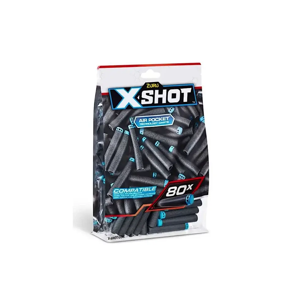 X-Shot Confezione 80 Dardi Ricarica Ufficiale Dardi in Schiuma Zuru