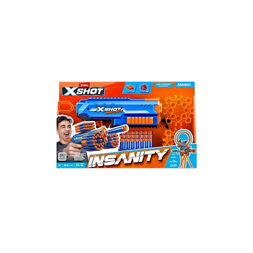 X-Shot Insanity 24 Dardi Pistola Spara Dardi Zuru