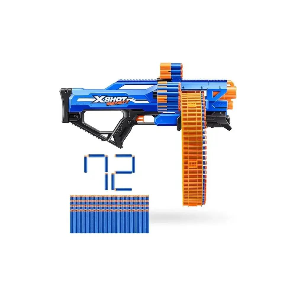 X-Shot Insanity Mega Barrel 72 Dardi Tiro al Bersaglio Zuru