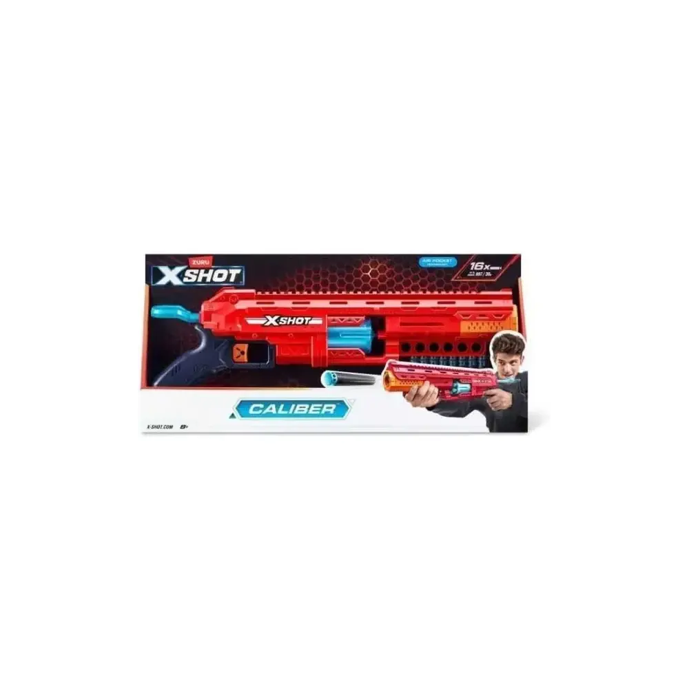X-Shot Fucile Caliber Sparadardi Portata 27m 16 Dardi Inclusi Zuru