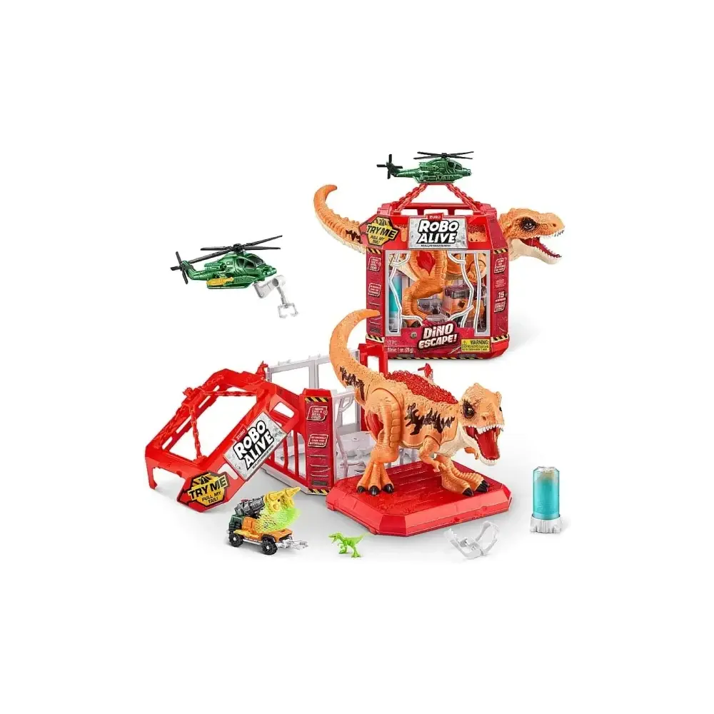 Robo Alive Dino Escape Playset Dinosauro Luci e Suoni Gabbia Zuru