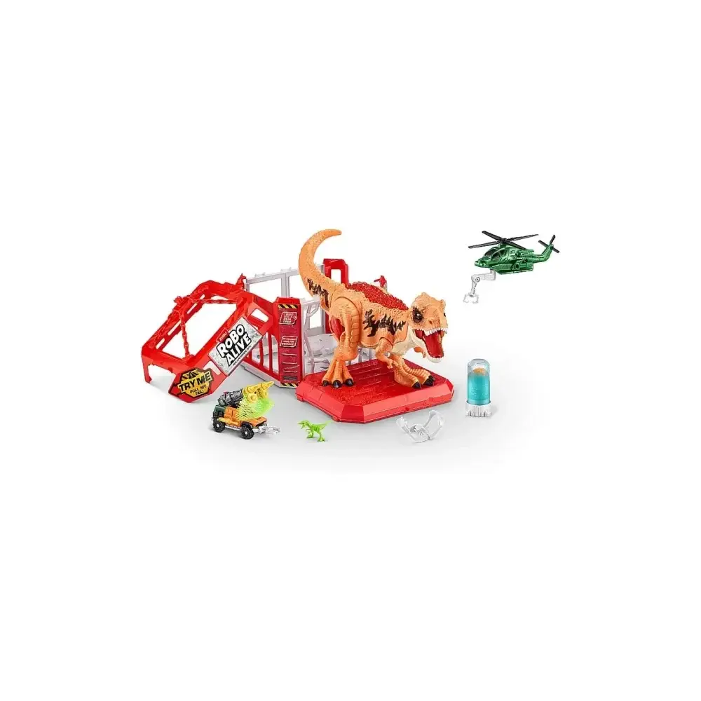 Robo Alive Dino Escape Playset Dinosauro Luci e Suoni Gabbia Zuru