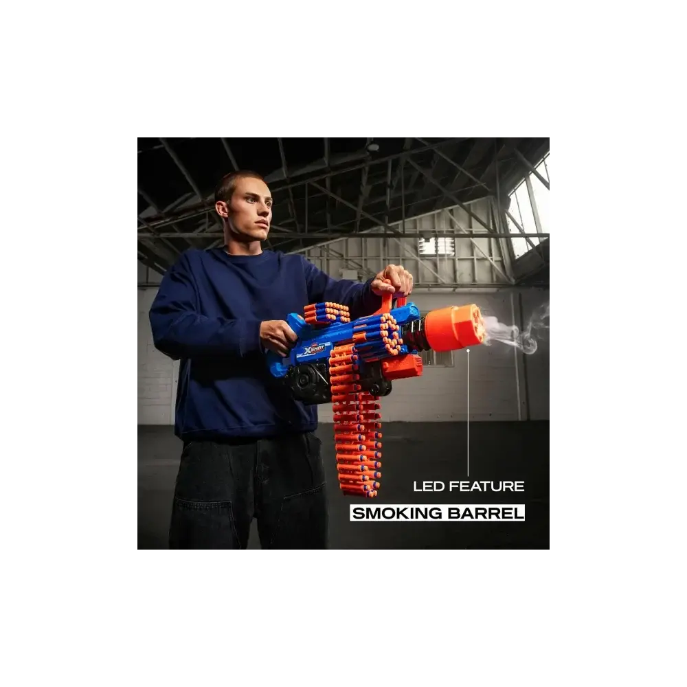 X-Shot Fucile Insanity Barrel Effetto Fumo Spara Dardi Meccanismo Zuru