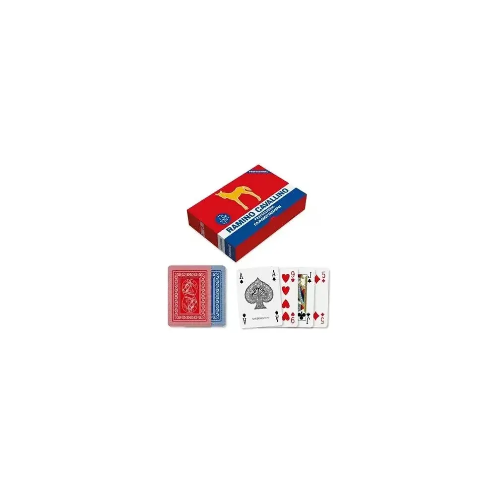 Carte da Gioco Masenghini Ramino Cavallino 100% Pvc Formato Dal Negro