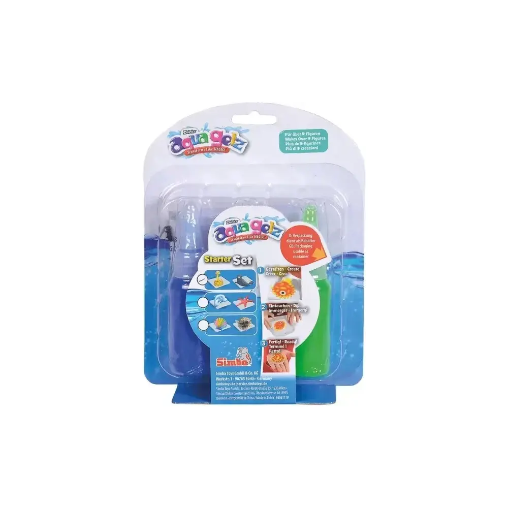 Aqua Gelz Starter Set 4 Bottiglie Gel Colorato 30 ml 3 Forme Simba